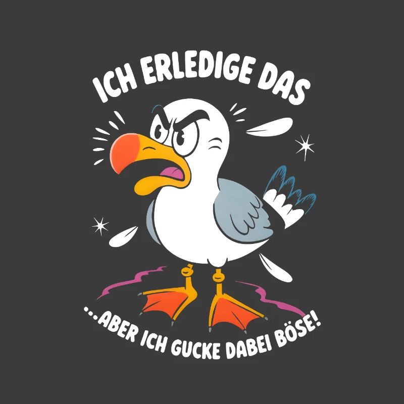 Möwe Seevogel Ich erledige das aber ich gucke böse