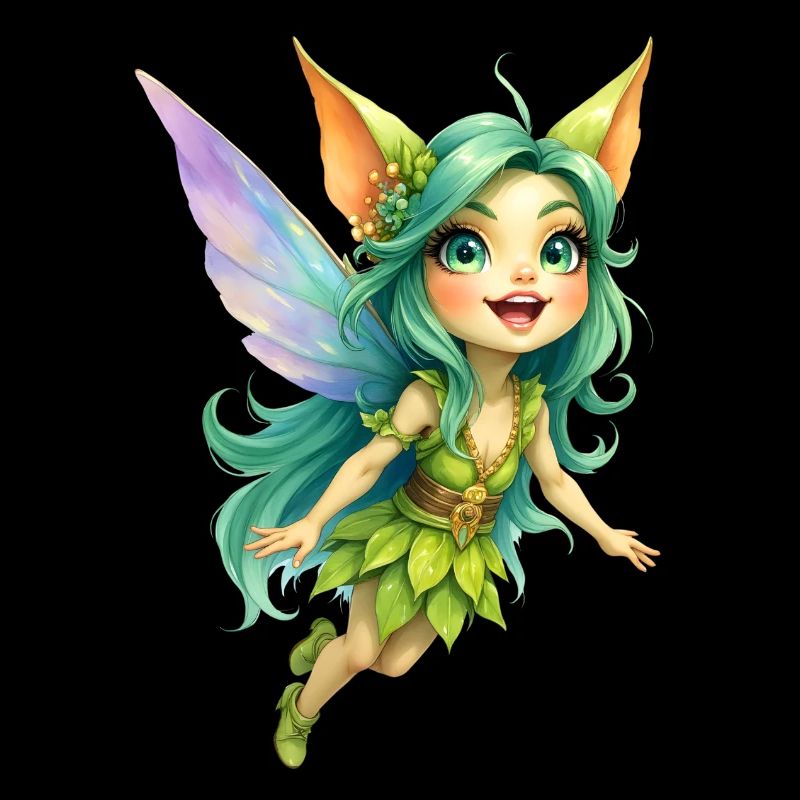 Fée Verte des Feuilles et des Ailes