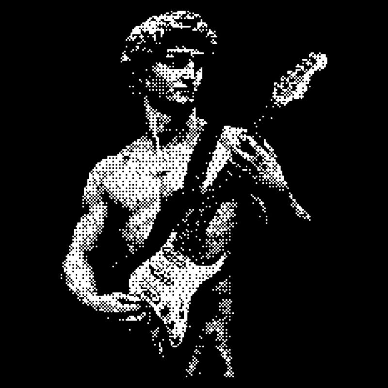 Statue de David Michel-Ange jouant de la guitare