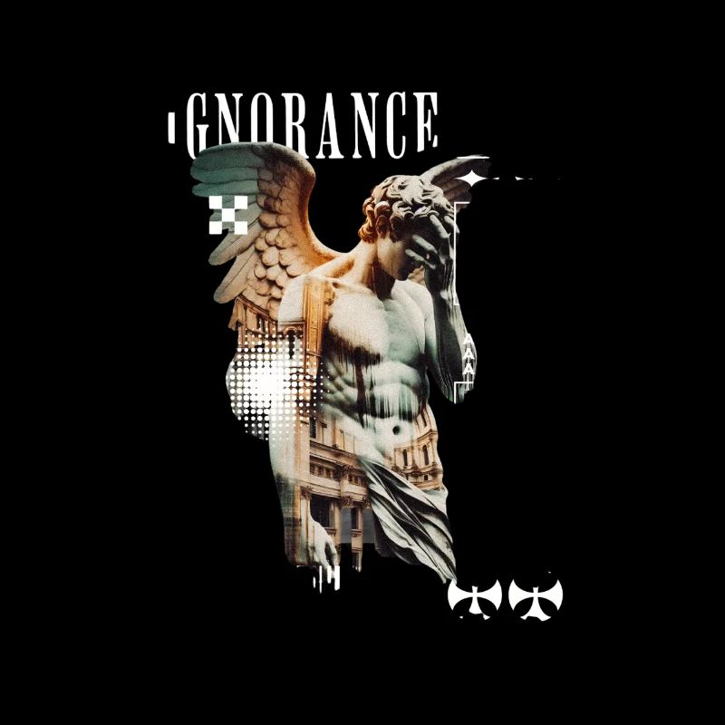 Collage de statues de l’ignorance