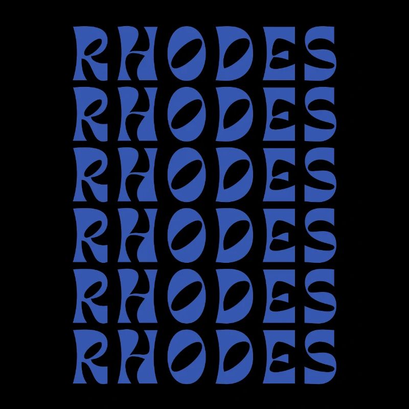 Rhodes Blue Typographic Pattern