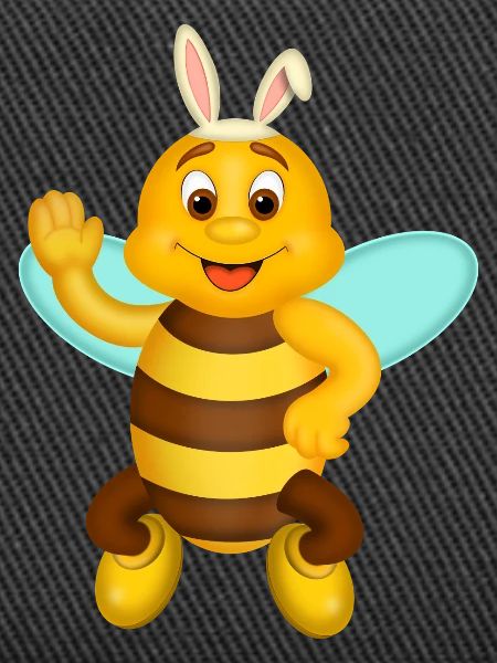 Niedliche Biene mit Hasenohren