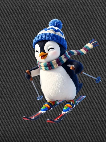 Skipinguin mit Wintermütze