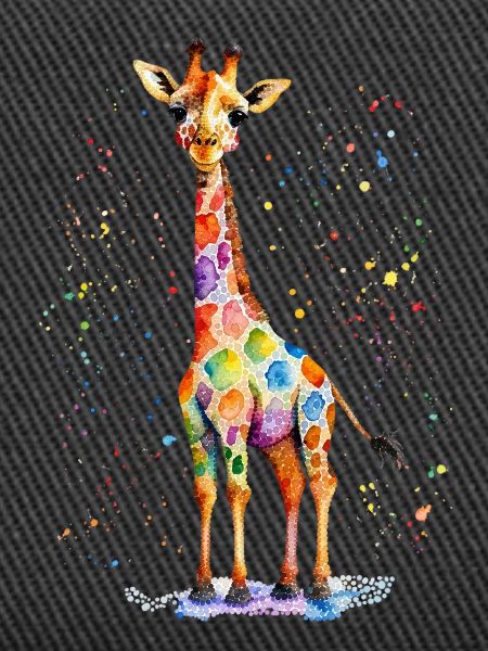 Bunte Aquarell Giraffe