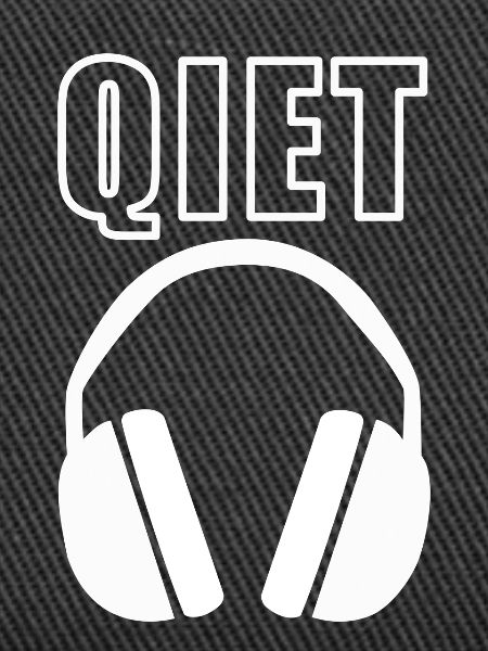 Quiet Text mit Gehörschutz