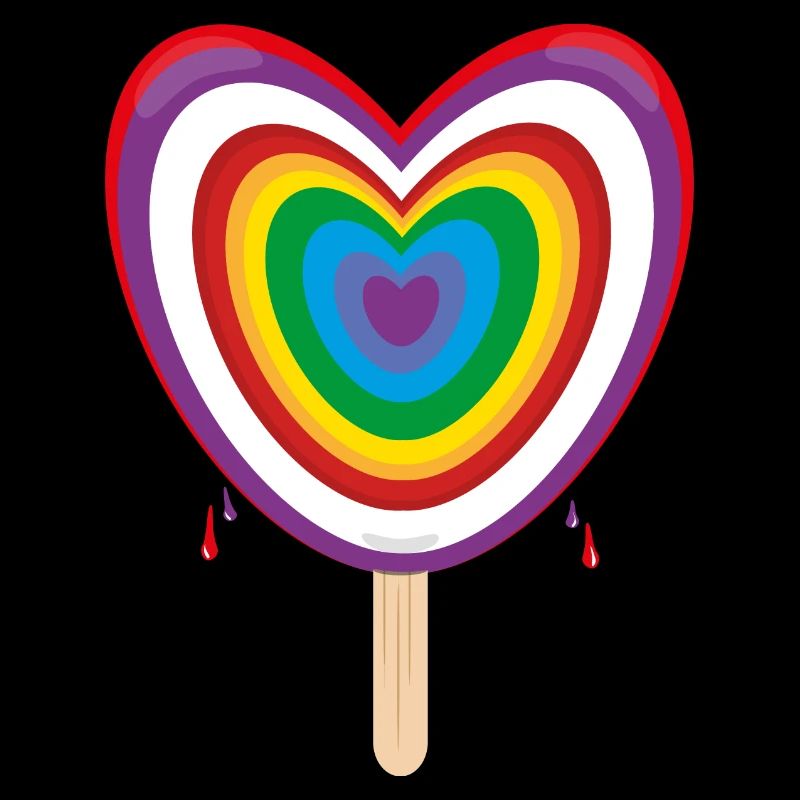 Regenbogen mit viel Herz und Eis.