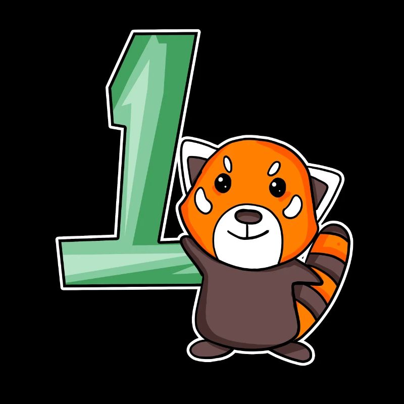 1 Jahr alt - Einschulung - Kleiner Panda Motiv