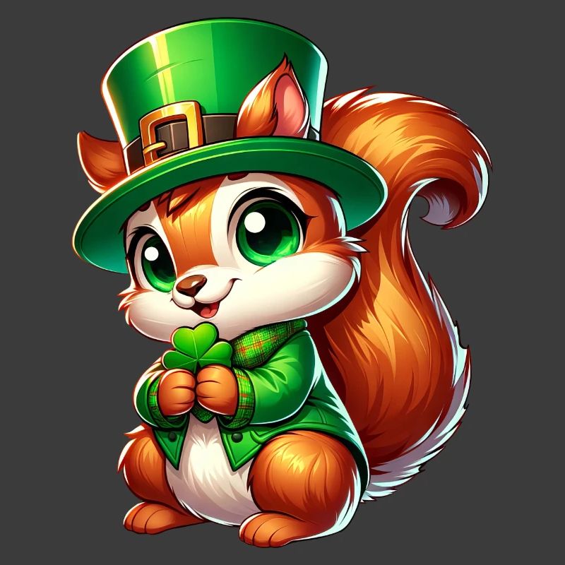 St. Patrick's Day Süßes Eichhörnchen Comic Design