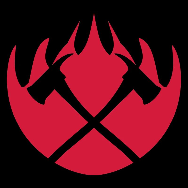 Fire flames 2 axes logo