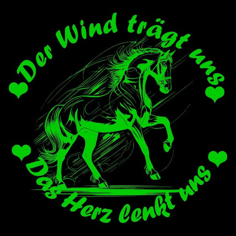 Pferd Herz Wind hell gruen