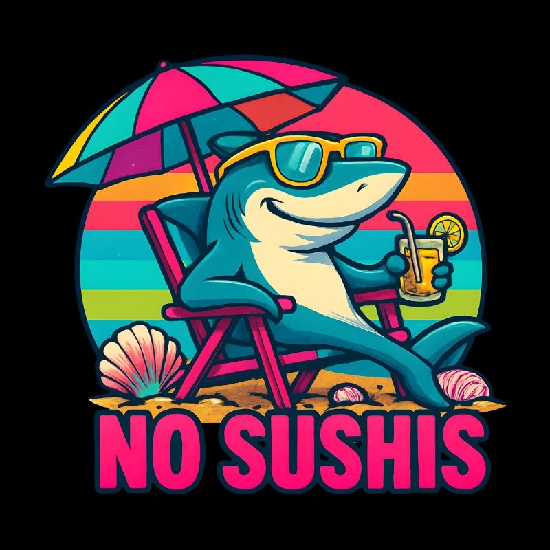 Shark at the Beach in No Worries Cool Mode