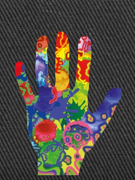 Bunte Hand