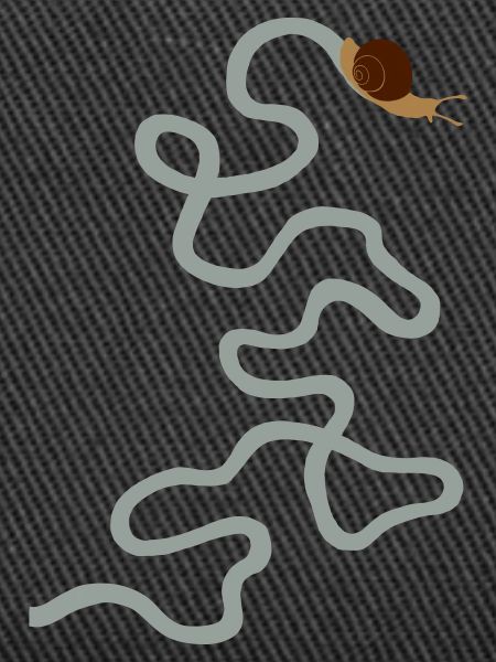 Schnecke mit Schleim