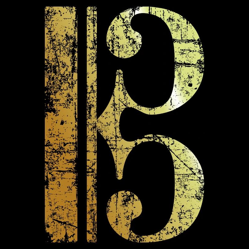 C Clef - Viola Key - Tenor Clef (Ancient Gold)