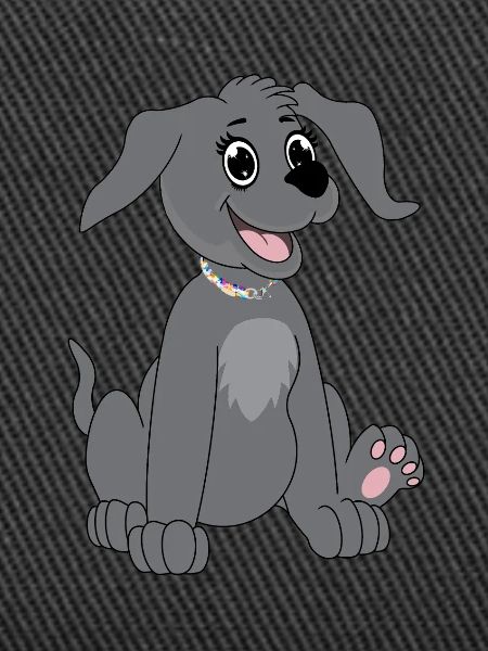 Dog sits - grey