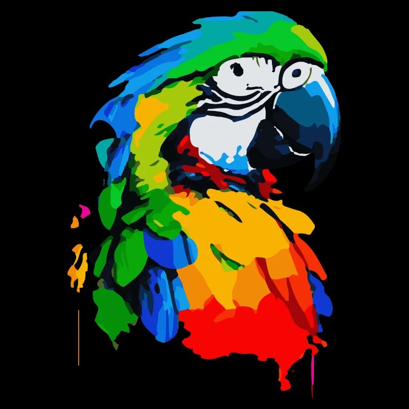 Öl-Malerei eines bunten Papageis