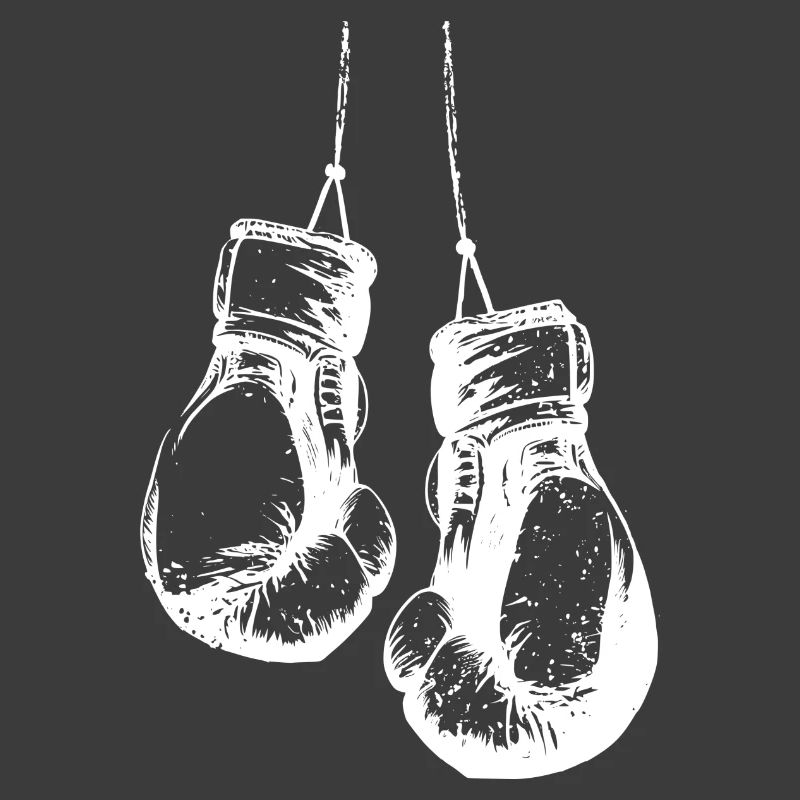 Gants de boxe suspendus en blanc