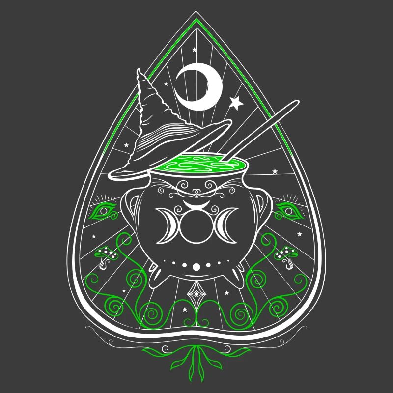 Green Witch Planchette Cauldron Witch Hat