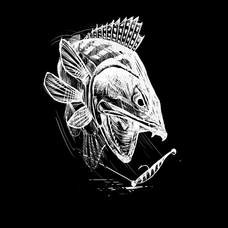 Fisch des Lebens! - Angeltshirt Zanderangriff / W
