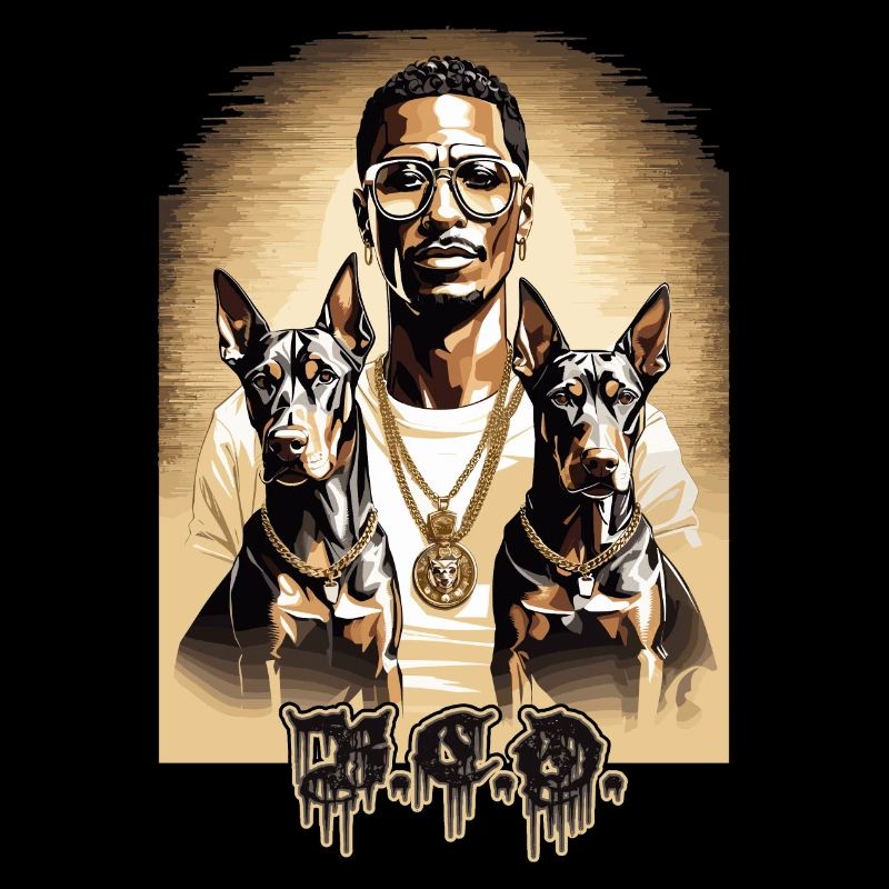 Rappeur avec Dobermans