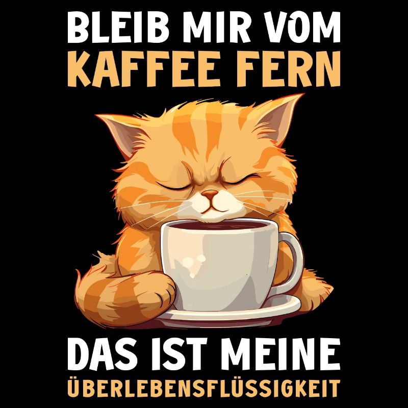 Lustige Katze Kaffee Kaffeeliebhaber Katzen Spruch