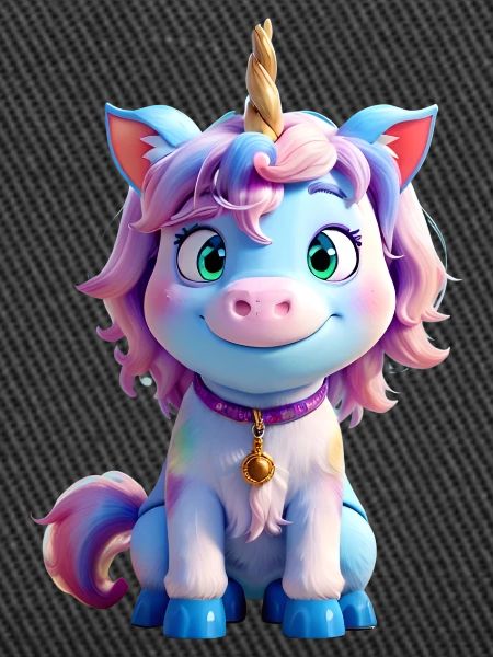Buntes 3D-Einhorn