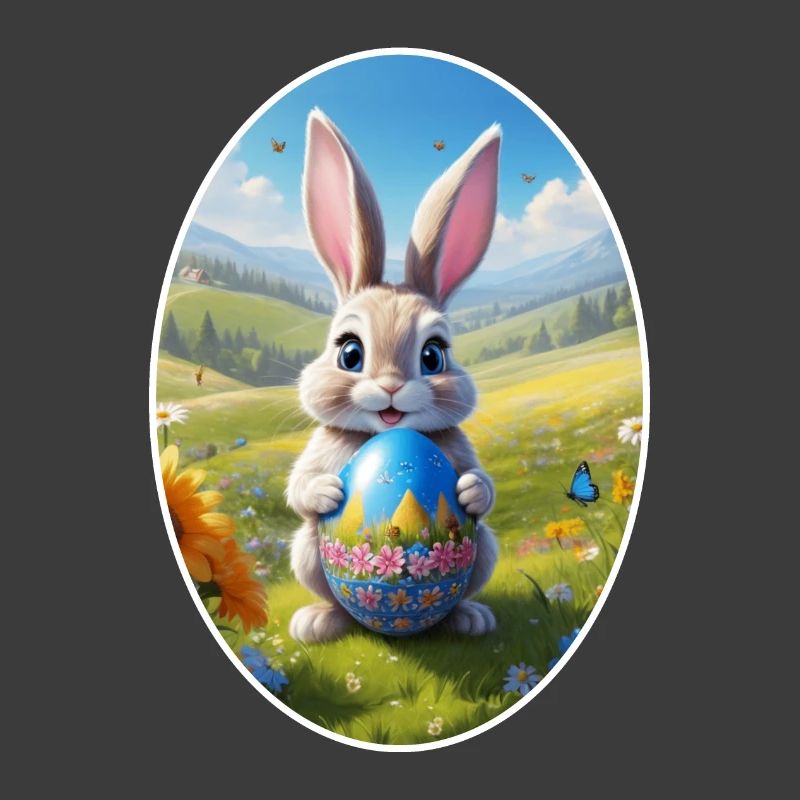 Easter Bunny with Egg, Oval