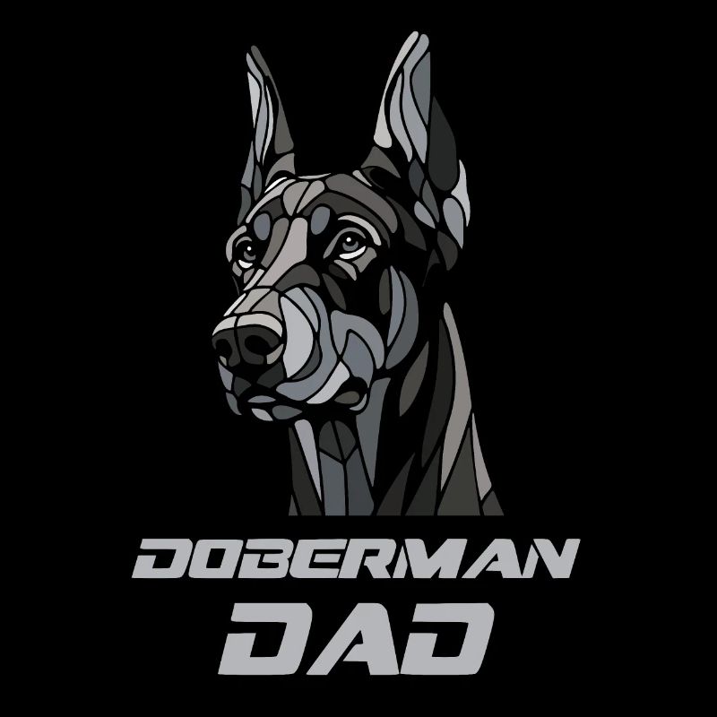 Tête de chien doberman dad