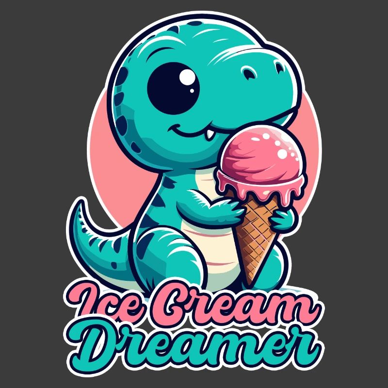 Eiscreme Träumer süßer T-Rex mit Eis Geschenk