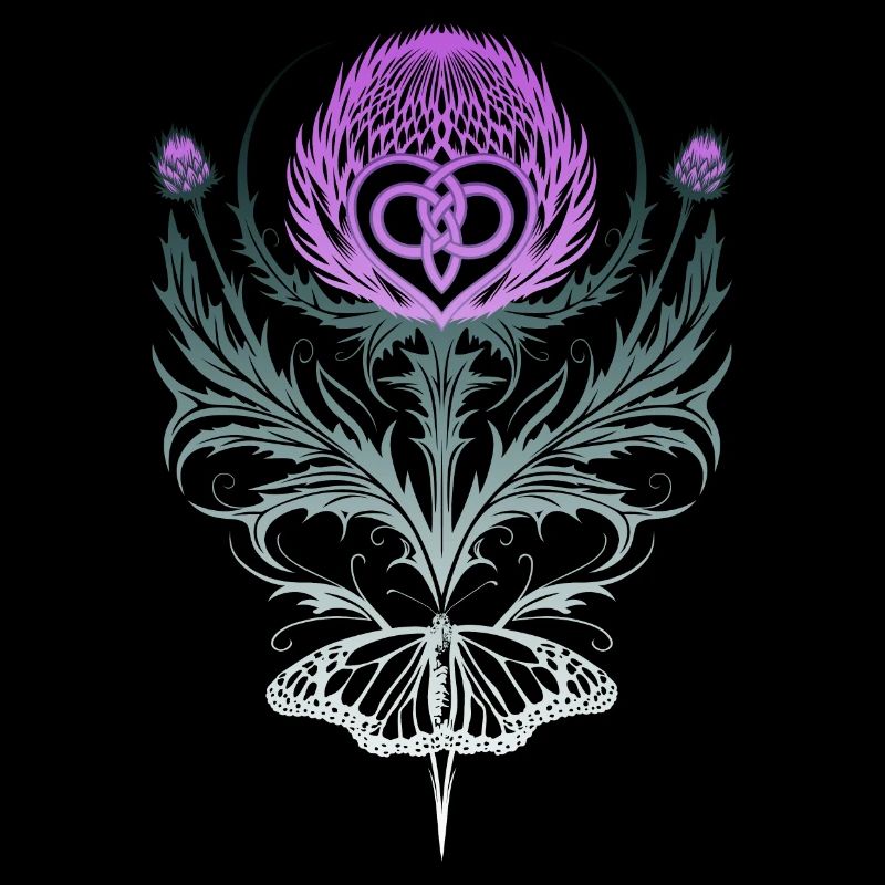 Distel mit Schmetterling Mutterknoten