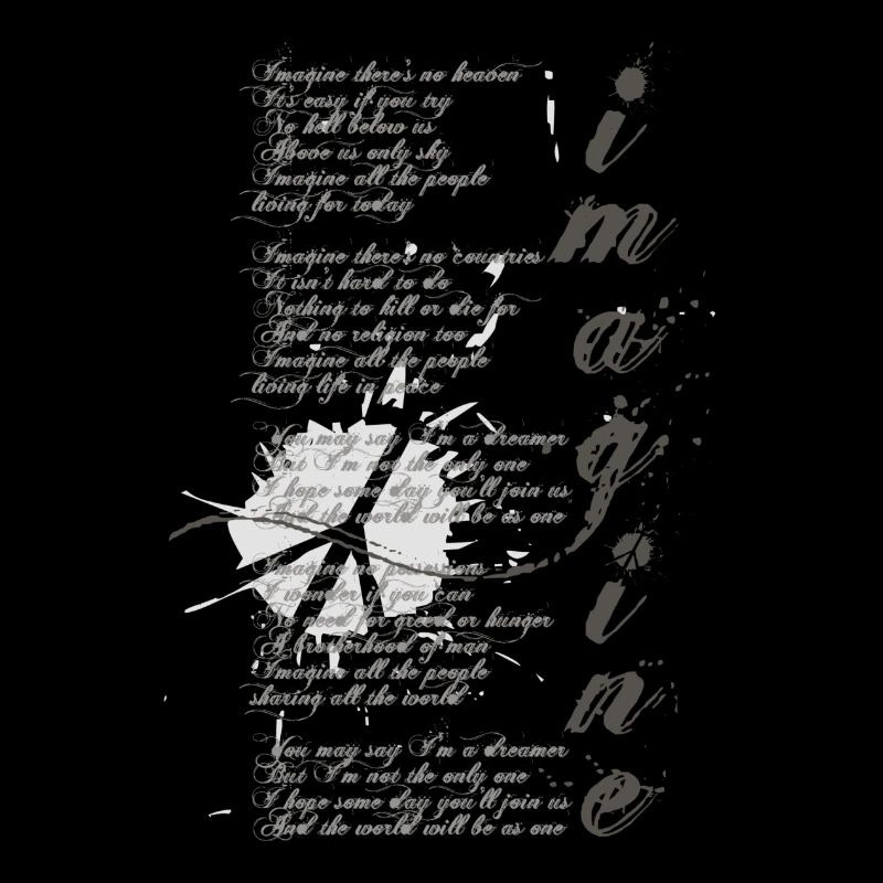 imagine - graphic peace sign & true text