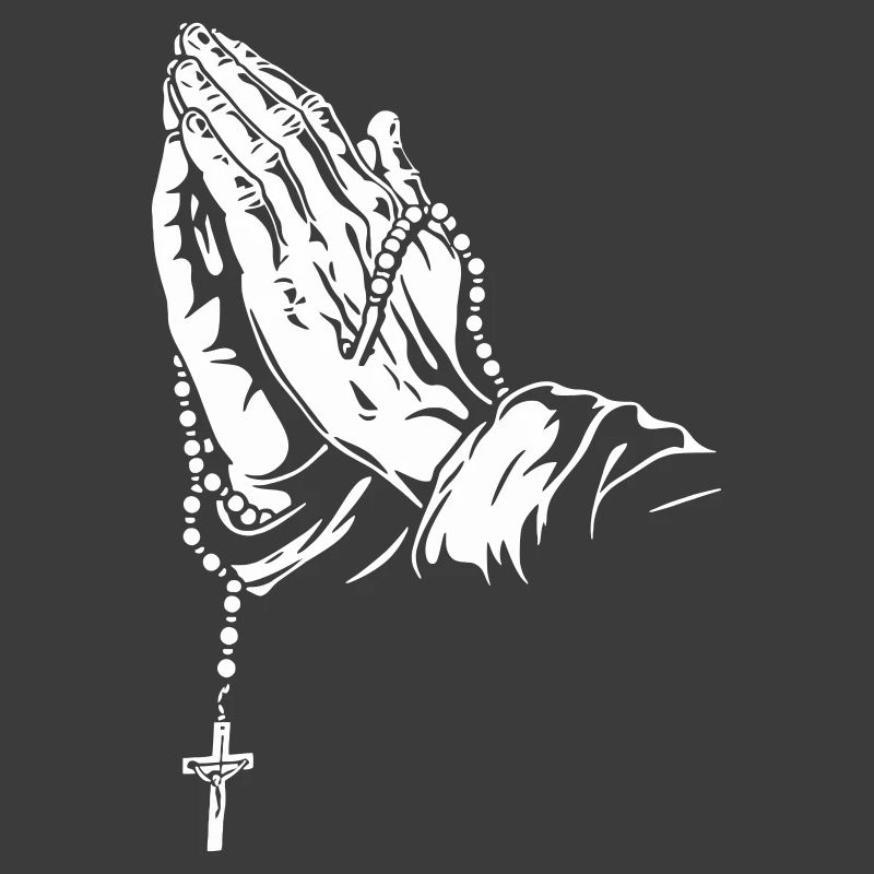 Praying Hands with Rosary Artwork