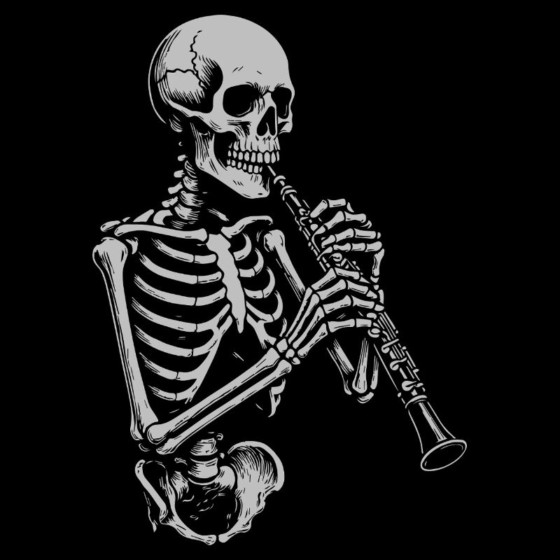 Skeleton Playing oboe