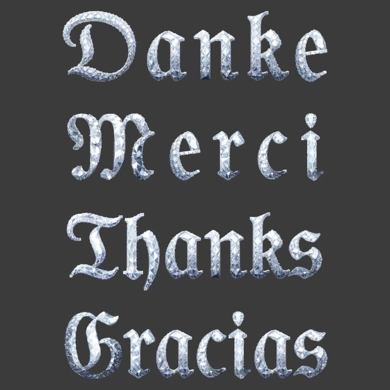 Multilinguale Dankesbotschaft Eiskristall
