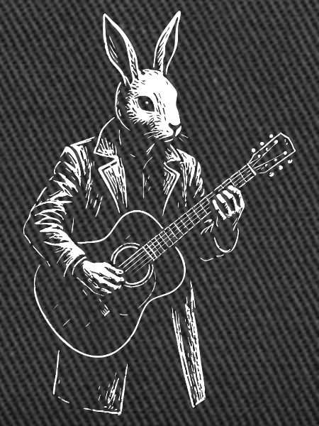 Rabbit Gitarrist im Mantel