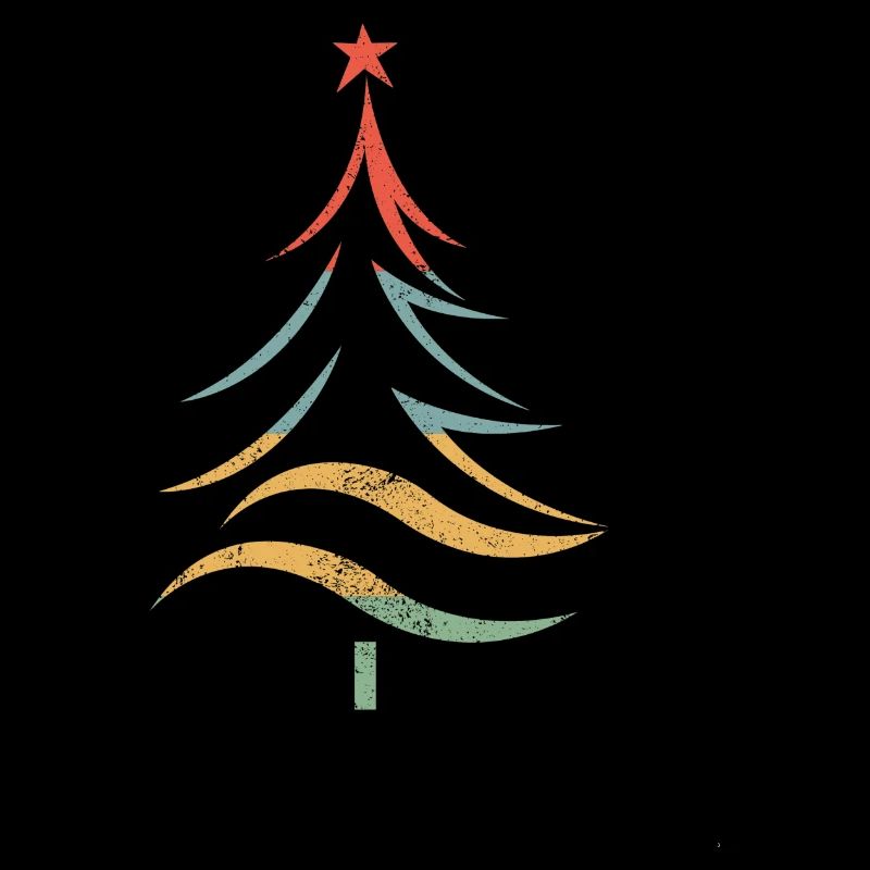 Bunter Weihnachtsbaum Pinselstriche