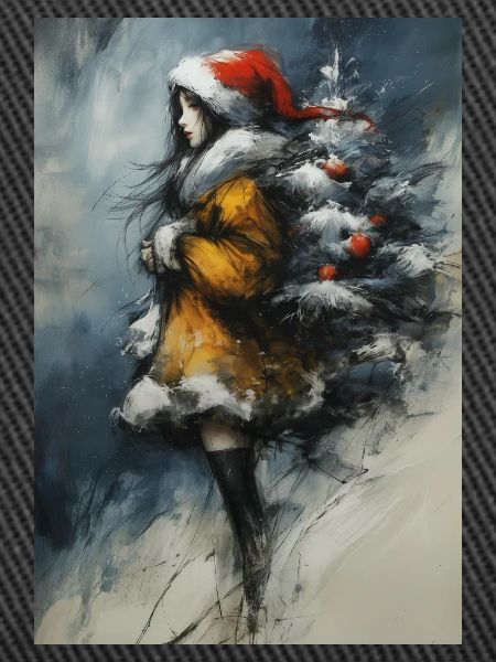 Märchenwinter: Mädchen und Baum