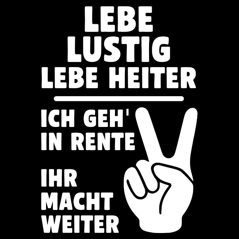 Lustige Rentenbotschaft mit Peacezeichen