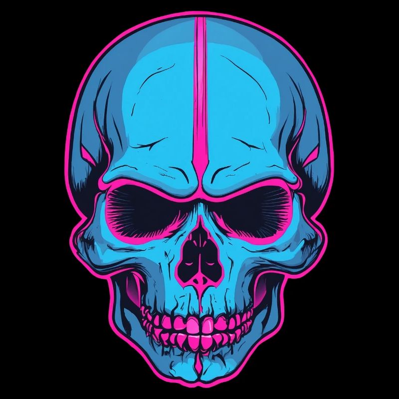 Neon Skull Blaue Schädelflair