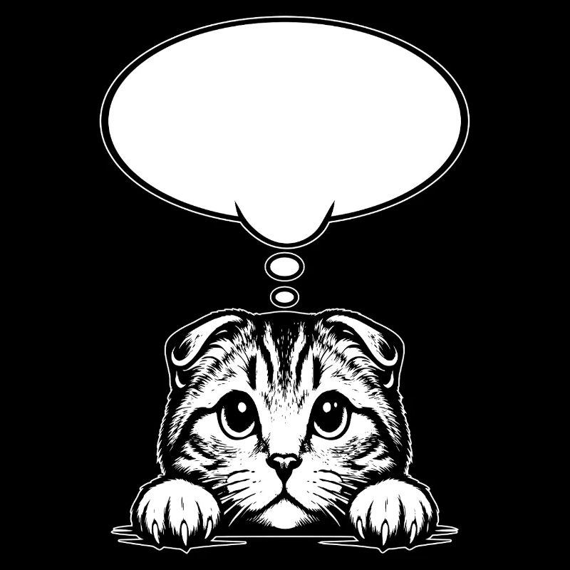 Bulle de dialogue du chat à oreilles pliées écossais