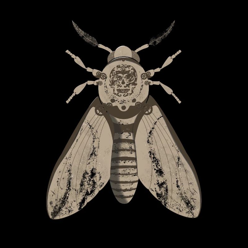 Skull Moth in Steampunk Style