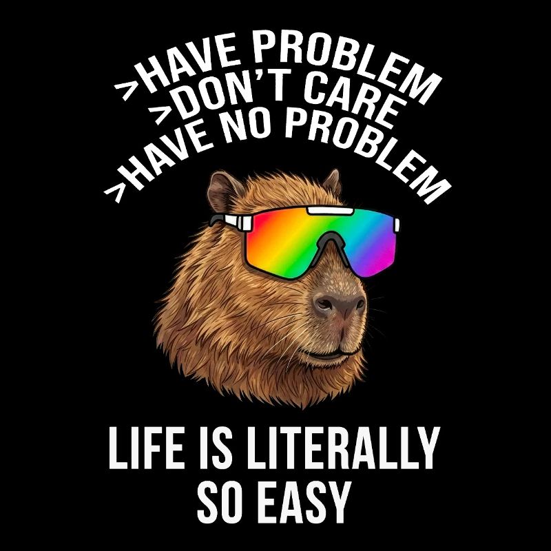 Cool Capybara Rainbow Sunglasses - mème d’animaux