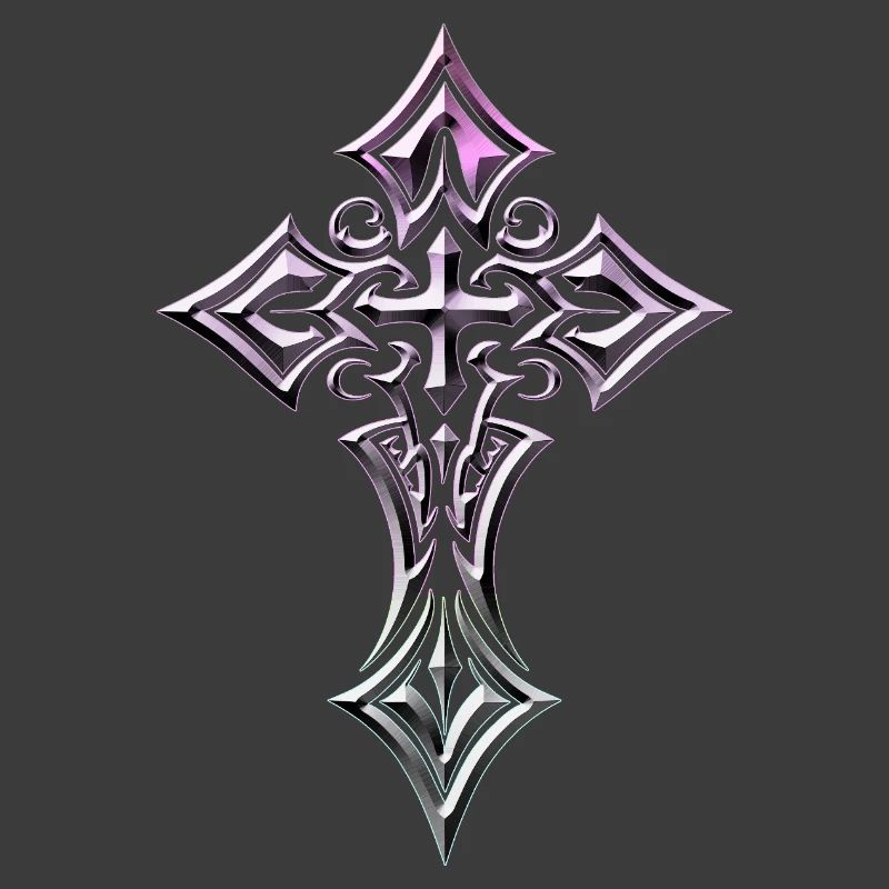 Iridescent Gothic Cross