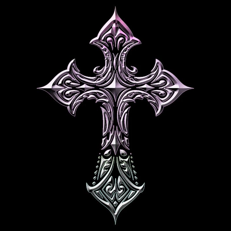 Croix en filigrane irisé