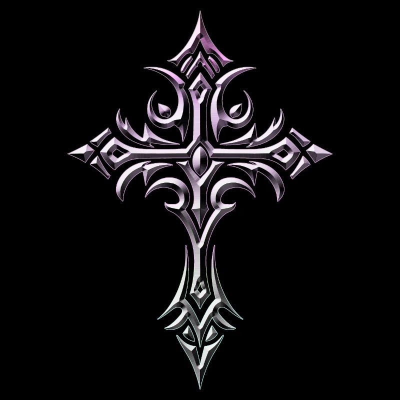 Crimson Lilac Ornate Cross