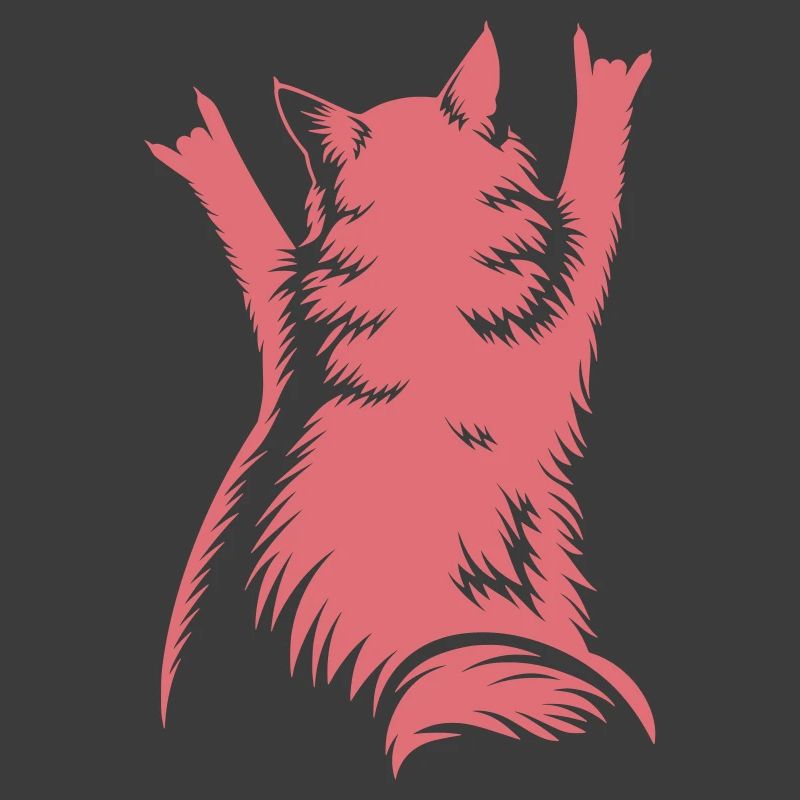 Rock Cat Back View – Devil Horns