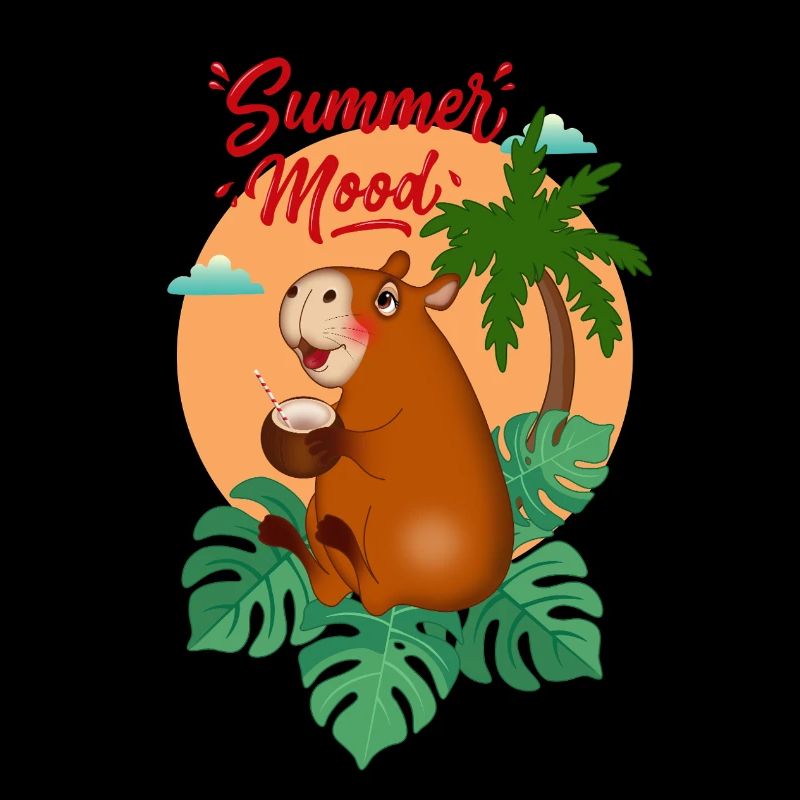 Tropical Capybara with Coconut