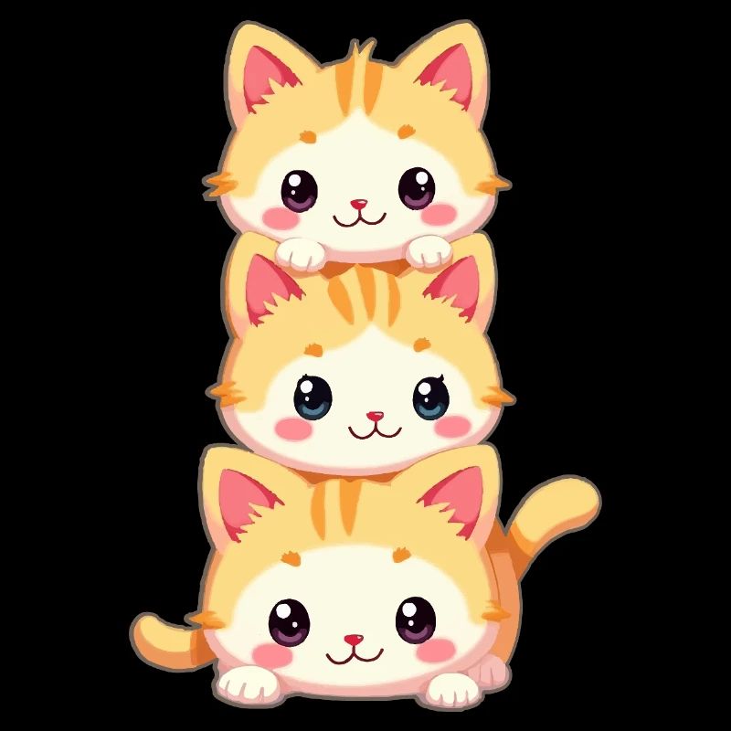 Stacked Kitten Trio