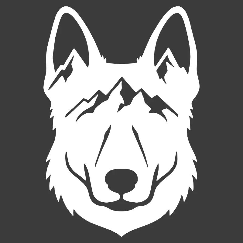 Mountain Wolf Line Art