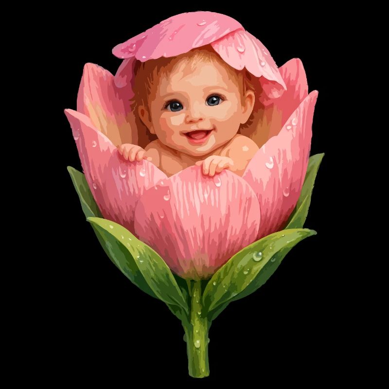 Bébé en fleur de pivoine rose